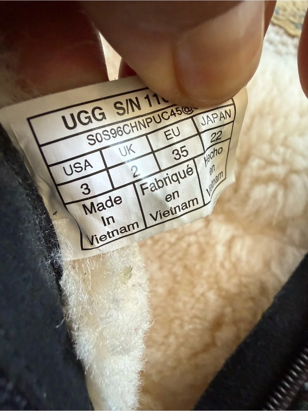 UGG Black Shearling-Lined Zip Boot
